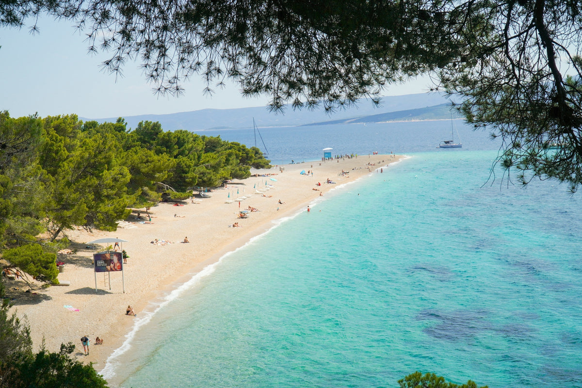 Zlatni Rat beach and turquoise water on Brač, Croatia